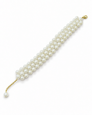 Delicate looped pearl bracelet
