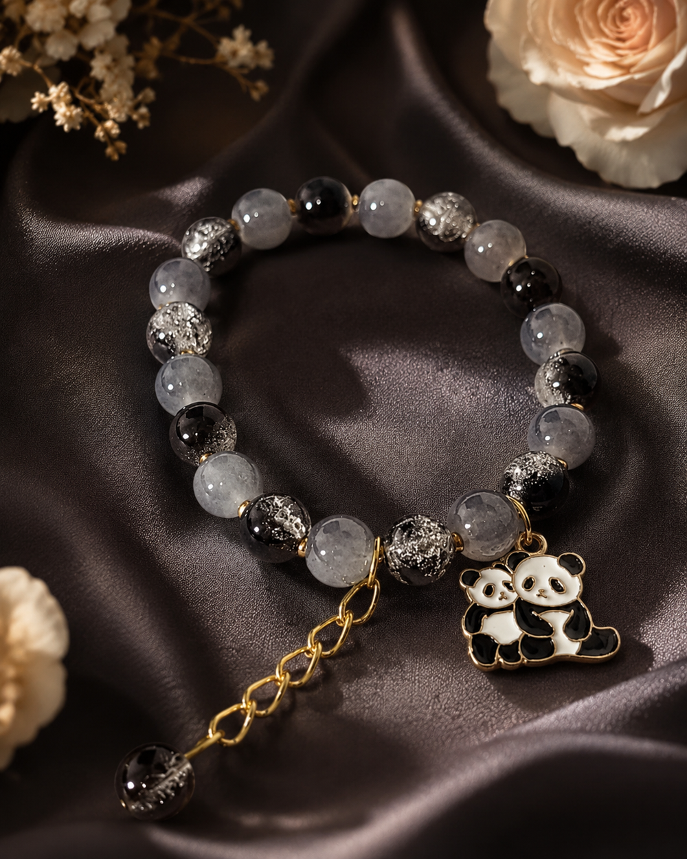 Midnight Panda Charm Bracelet