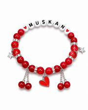 Personalized Red Heart Name Bracelet