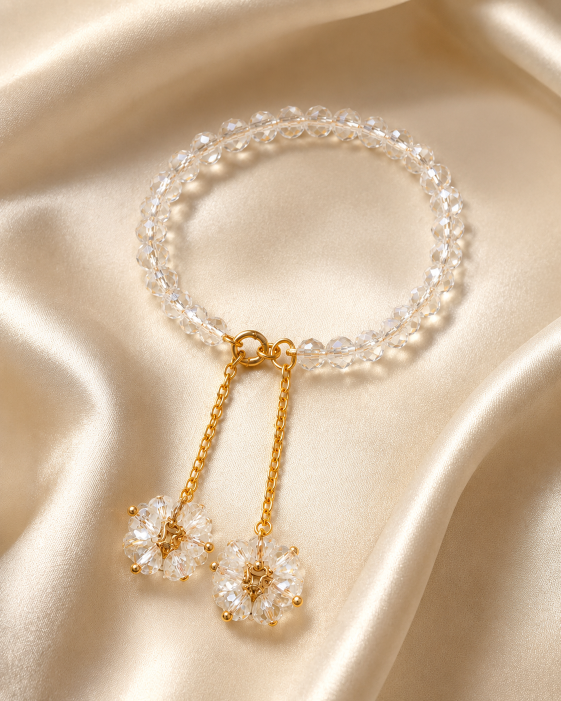 Crystal Blossom Charm Bracelet