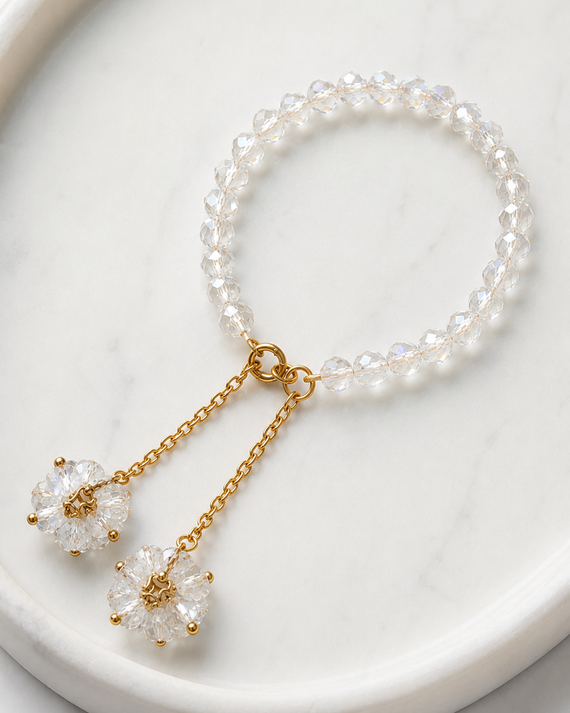 Crystal Blossom Charm Bracelet