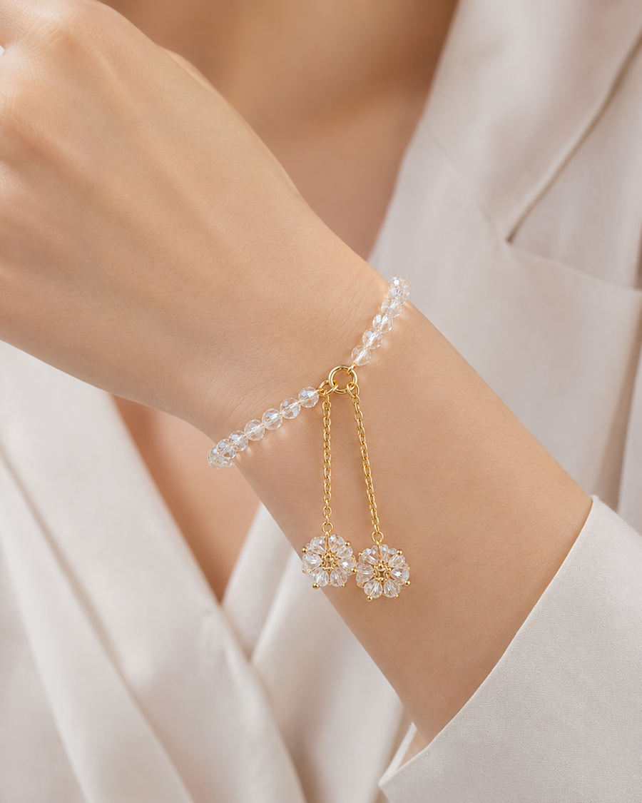 Crystal Blossom Charm Bracelet