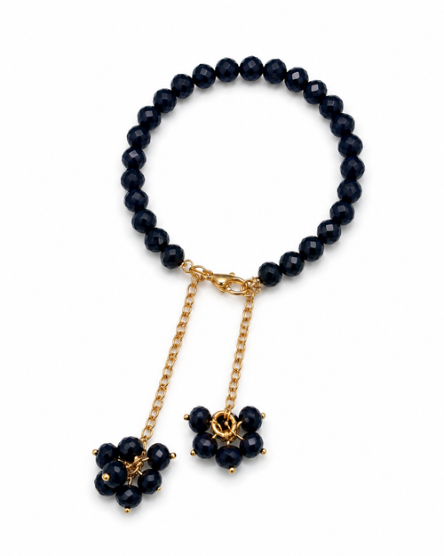 Midnight Bloom Beaded Bracelet