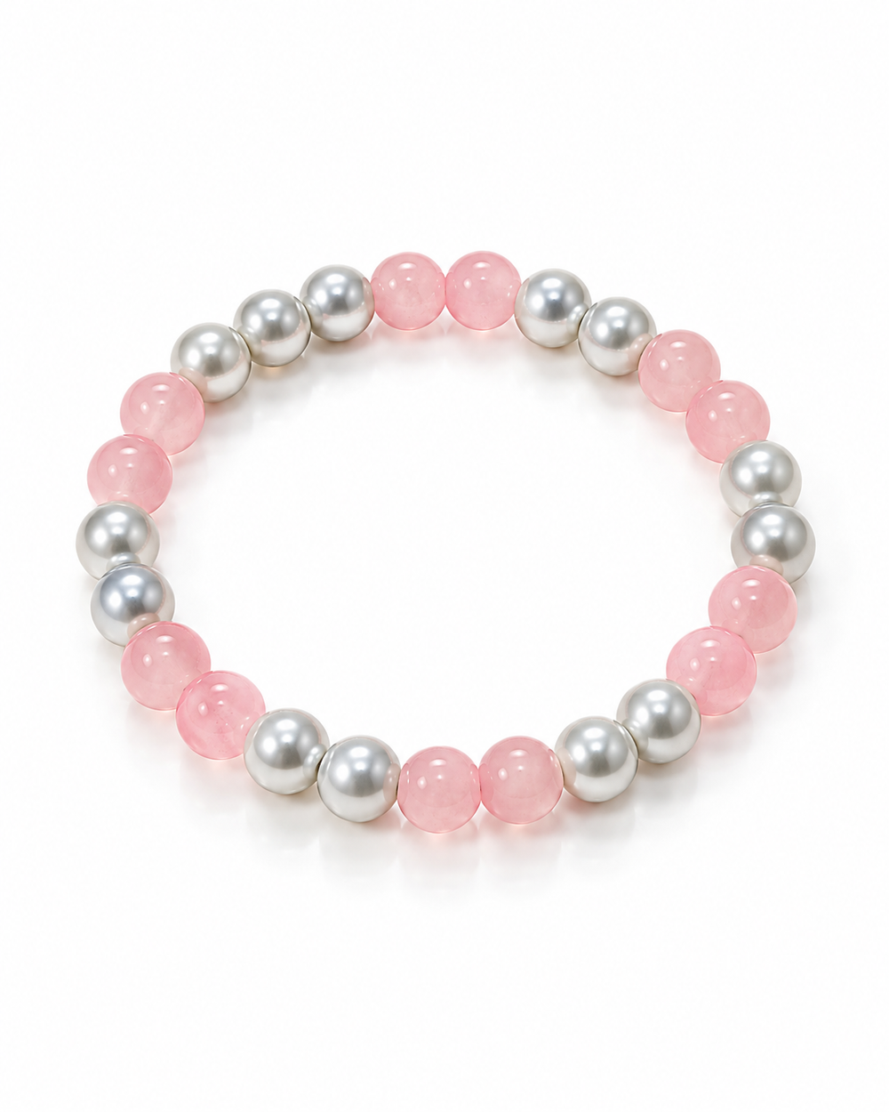 Pink & Pearl Beaded Bracelet – Elegant Handmade Jewelry
