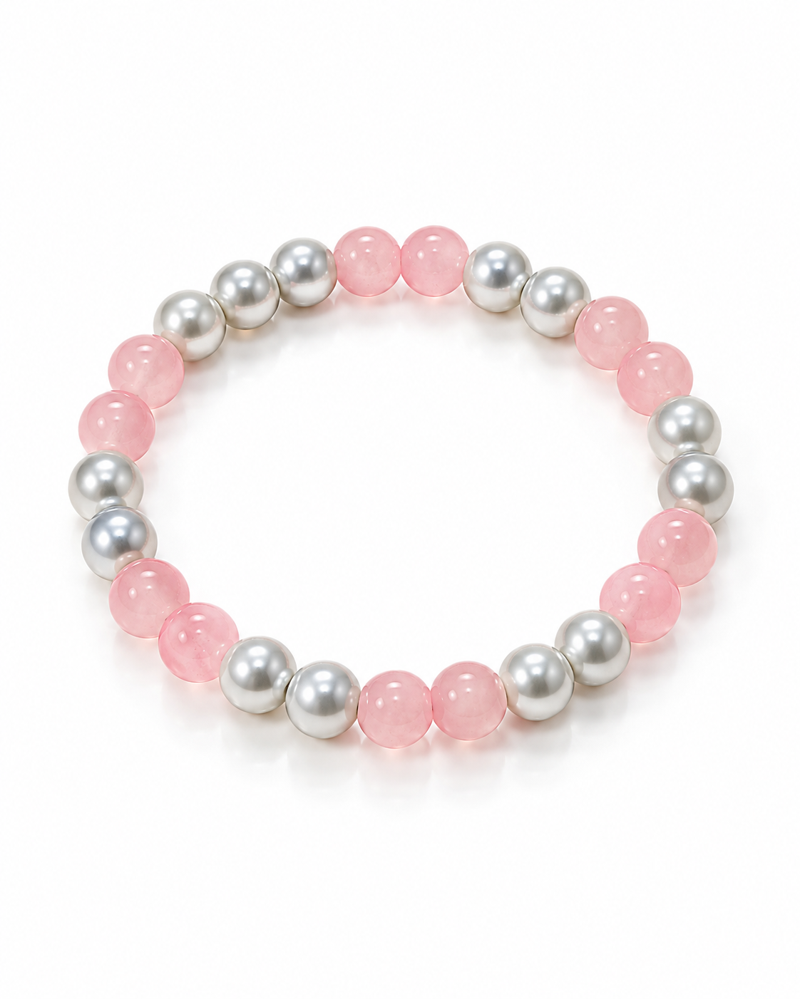 Pink & Pearl Beaded Bracelet – Elegant Handmade Jewelry