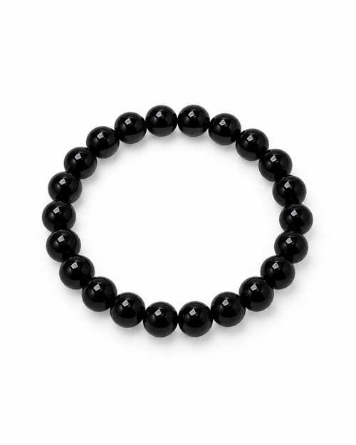 Classic Black Beaded Bracelet – Minimalist Unisex Jewelry