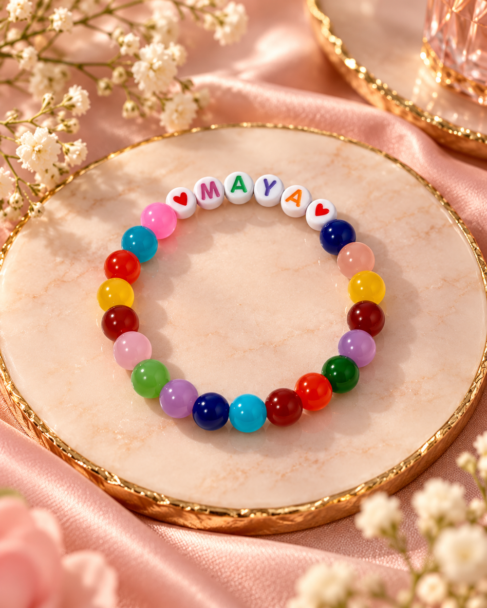 Personalized Rainbow Name Bracelet – Colorful Beaded Jewelry