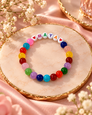 Personalized Rainbow Name Bracelet – Colorful Beaded Jewelry