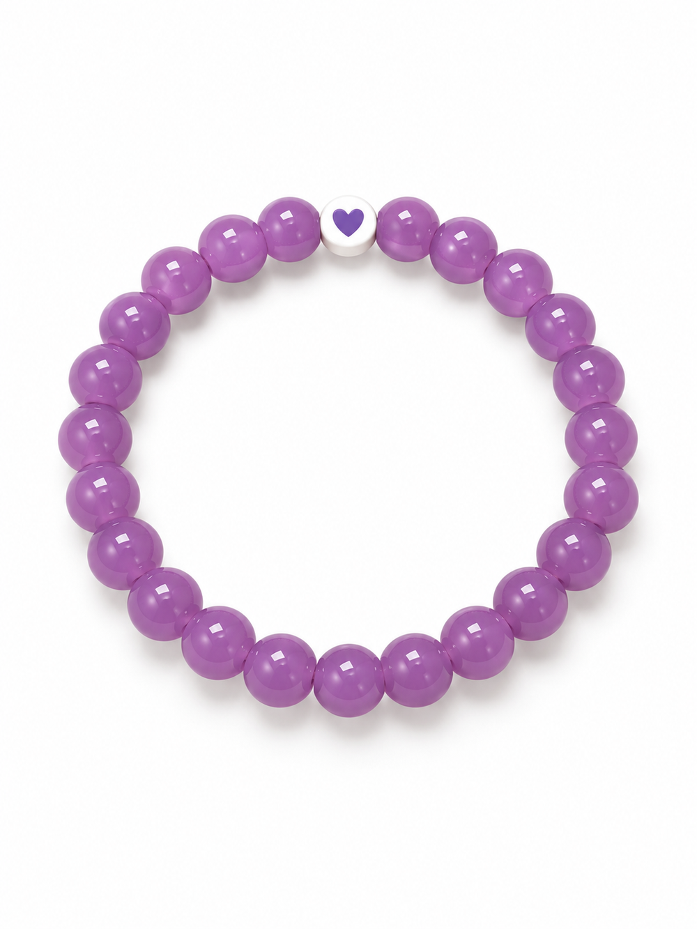 Lavender Purple Heart Beaded Bracelet – Cute & Elegant Jewelry