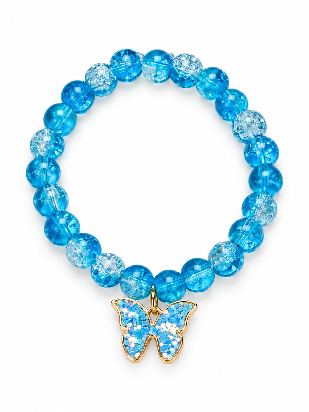 Ocean Blue Butterfly Charm Bracelet – Sparkling Beaded Jewelry 🦋💙