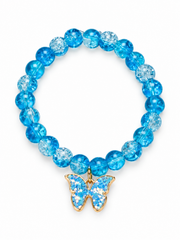 Ocean Blue Butterfly Charm Bracelet – Sparkling Beaded Jewelry 🦋💙