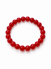 Classic Ruby Red Beaded Bracelet – Elegant & Minimalist Jewelry ❤️