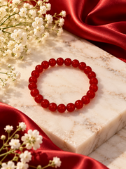Classic Ruby Red Beaded Bracelet – Elegant & Minimalist Jewelry ❤️