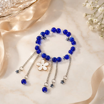 Royal Blue Star & Blossom Charm Bracelet
