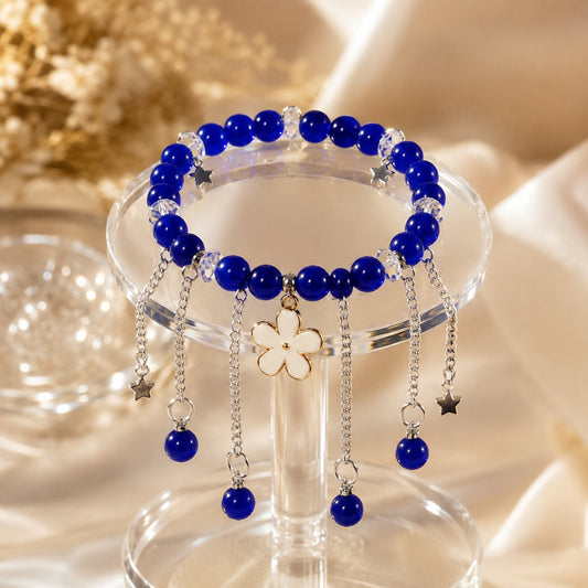 Royal Blue Star & Blossom Charm Bracelet
