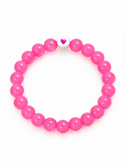 Candy Pink Heart Beaded Bracelet – Cute & Trendy Jewelry 💗
