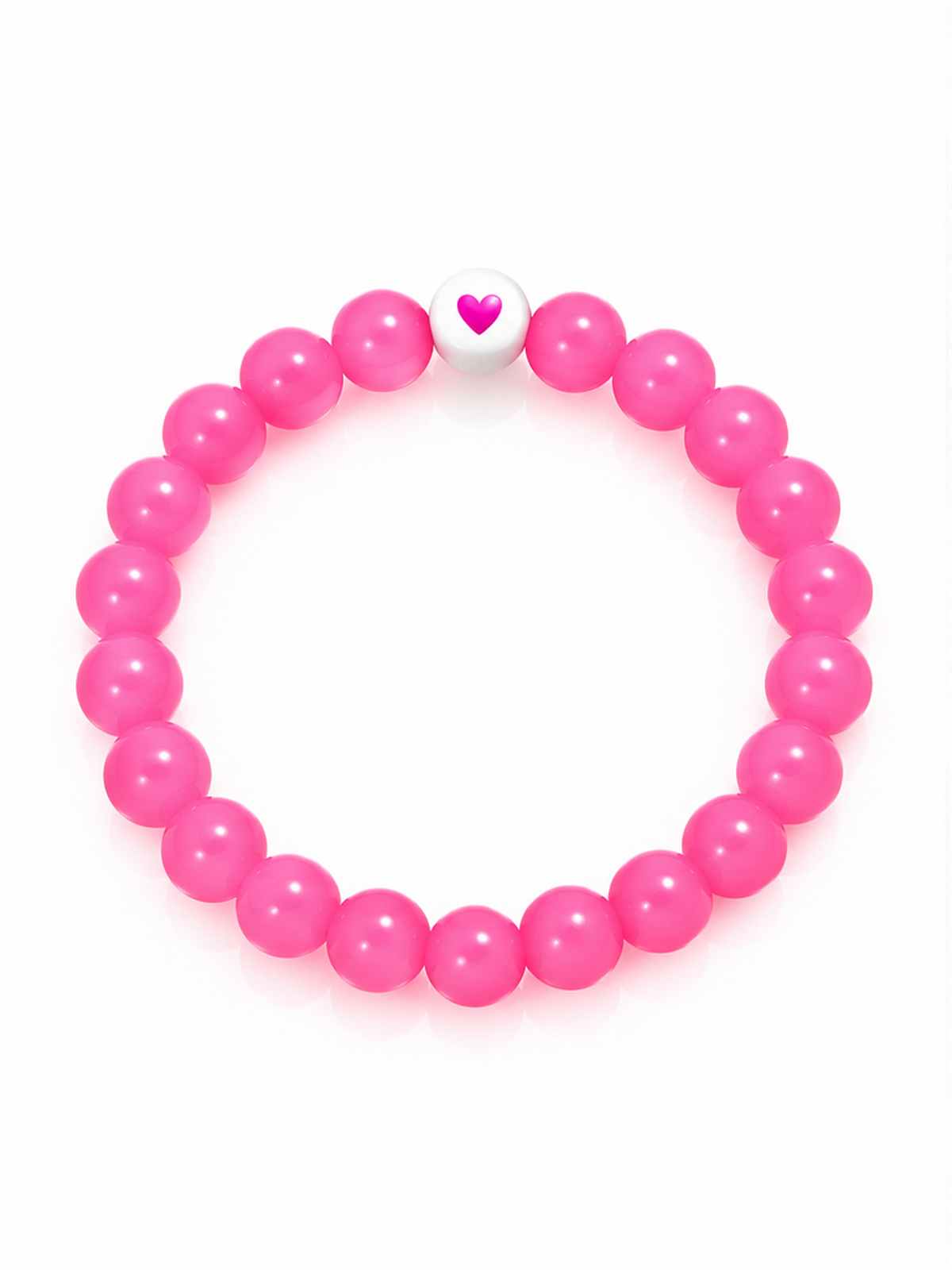 Candy Pink Heart Beaded Bracelet – Cute & Trendy Jewelry 💗