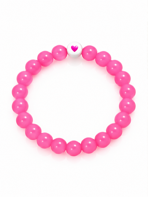 Candy Pink Heart Beaded Bracelet – Cute & Trendy Jewelry 💗
