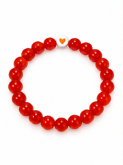 Ruby Red Heart Beaded Bracelet – Cute & Elegant Jewelry